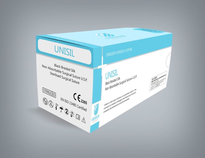 UNISIL Black Braided Silk Non-Absorbable Suture